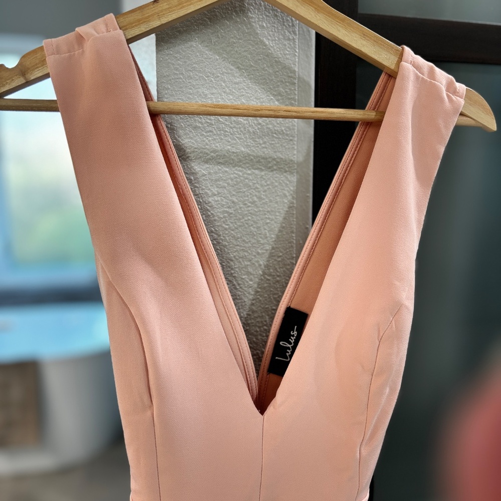 Lulus "Simply Joyous" Peplum Top - Peach Size S - Picture 4 of 9